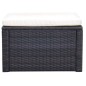 Hocker mit Kissen Poly Rattan 53×53×30 cm Braun Hocker mit Kissen Poly Rattan 53×53×30 cm Braun