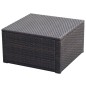 Hocker mit Kissen Poly Rattan 53×53×30 cm Braun Hocker mit Kissen Poly Rattan 53×53×30 cm Braun