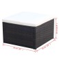 Hocker mit Kissen Poly Rattan 53×53×30 cm Braun Hocker mit Kissen Poly Rattan 53×53×30 cm Braun