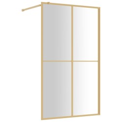 vidaXL Duschwand für Begehbare Dusche ESG Klarglas Golden 118x195cm