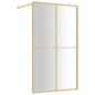 vidaXL Duschwand für Begehbare Dusche ESG Klarglas Golden 118x195cm vidaXL Duschwand für Begehbare Dusche ESG Klarglas Golden 118x195cm
