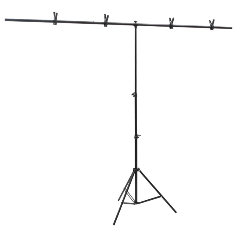 vidaXL Hintergrundständer T-Form Schwarz 201x60x(70-200) cm vidaXL Hintergrundständer T-Form Schwarz 201x60x(70-200) cm