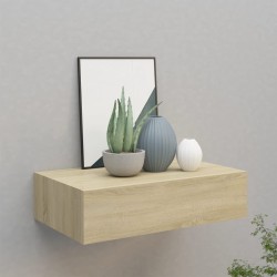 vidaXL Wandregal mit Schublade Eichen-Optik 40x23,5x10 cm MDF