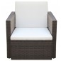 Gartenstuhl mit Polstern und Kissen Poly Rattan Braun Gartenstuhl mit Polstern und Kissen Poly Rattan Braun