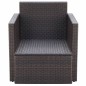 Gartenstuhl mit Polstern und Kissen Poly Rattan Braun Gartenstuhl mit Polstern und Kissen Poly Rattan Braun