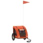 vidaXL Fahrradanhänger für Hunde Orange Oxford-Gewebe und Eisen vidaXL Fahrradanhänger für Hunde Orange Oxford-Gewebe und Eisen