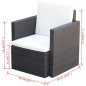 Gartenstuhl mit Polstern und Kissen Poly Rattan Braun Gartenstuhl mit Polstern und Kissen Poly Rattan Braun