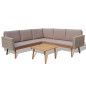 vidaXL 4-tlg. Garten-Lounge-Set mit Auflagen Poly Rattan Grau vidaXL 4-tlg. Garten-Lounge-Set mit Auflagen Poly Rattan Grau