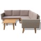 vidaXL 4-tlg. Garten-Lounge-Set mit Auflagen Poly Rattan Grau vidaXL 4-tlg. Garten-Lounge-Set mit Auflagen Poly Rattan Grau