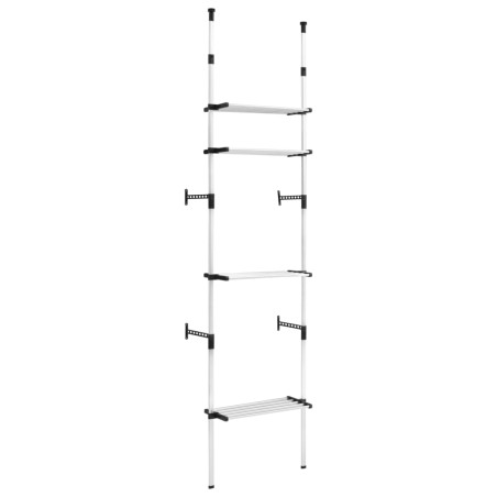 vidaXL Teleskop-Garderobe mit Regalen Aluminium 