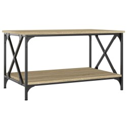 vidaXL Couchtisch Sonoma-Eiche 80x50x45 cm Holzwerkstoff und Eisen