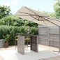 vidaXL Bartisch mit Glasplatte Grau 105x80x110 cm Poly Rattan vidaXL Bartisch mit Glasplatte Grau 105x80x110 cm Poly Rattan