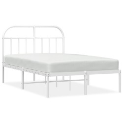 vidaXL Bettgestell mit Kopfteil Metall Weiß 120x190 cm