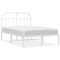 vidaXL Bettgestell mit Kopfteil Metall Weiß 120x190 cm vidaXL Bettgestell mit Kopfteil Metall Weiß 120x190 cm