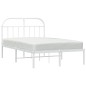 vidaXL Bettgestell mit Kopfteil Metall Weiß 120x190 cm vidaXL Bettgestell mit Kopfteil Metall Weiß 120x190 cm