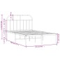 vidaXL Bettgestell mit Kopfteil Metall Weiß 120x190 cm vidaXL Bettgestell mit Kopfteil Metall Weiß 120x190 cm