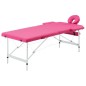 vidaXL Massageliege Klappbar 2-Zonen mit Aluminiumgestell Rosa vidaXL Massageliege Klappbar 2-Zonen mit Aluminiumgestell Rosa