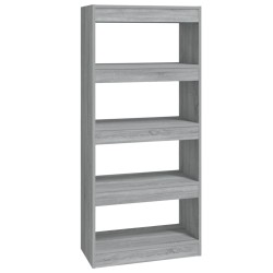 vidaXL Bücherregal/Raumteiler Grau Sonoma 60x30x135 cm Holzwerkstoff