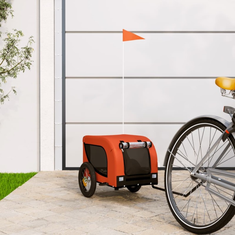 vidaXL Fahrradanhänger Hunde Orange und Schwarz Oxford-Gewebe & Eisen vidaXL Fahrradanhänger Hunde Orange und Schwarz Oxford-Gewebe & Eisen