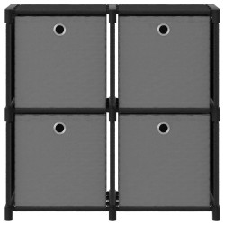 vidaXL Würfelregal mit 4 Boxen Schwarz 69x30x72,5 cm Stoff
