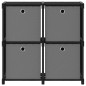 vidaXL Würfelregal mit 4 Boxen Schwarz 69x30x72,5 cm Stoff