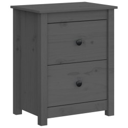 vidaXL Nachttisch Grau 50x35x61,5 cm Massivholz Kiefer
