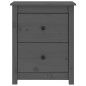 vidaXL Nachttisch Grau 50x35x61,5 cm Massivholz Kiefer vidaXL Nachttisch Grau 50x35x61,5 cm Massivholz Kiefer