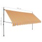 vidaXL Einziehbare Markise Handbetrieben mit LED 350 cm Gelb und Blau vidaXL Einziehbare Markise Handbetrieben mit LED 350 cm Gelb und Blau