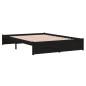 vidaXL Massivholzbett Schwarz 140x200 cm vidaXL Massivholzbett Schwarz 140x200 cm