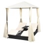 vidaXL Doppel-Sonnenliege mit Vorhang Poly Rattan Schwarz vidaXL Doppel-Sonnenliege mit Vorhang Poly Rattan Schwarz