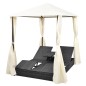 vidaXL Doppel-Sonnenliege mit Vorhang Poly Rattan Schwarz vidaXL Doppel-Sonnenliege mit Vorhang Poly Rattan Schwarz