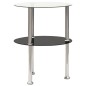 vidaXL Beistelltisch mit 2 Ablagen Transparent & Schwarz 38cm Hartglas vidaXL Beistelltisch mit 2 Ablagen Transparent & Schwarz 38cm Hartglas
