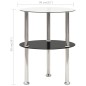 vidaXL Beistelltisch mit 2 Ablagen Transparent & Schwarz 38cm Hartglas vidaXL Beistelltisch mit 2 Ablagen Transparent & Schwarz 38cm Hartglas