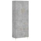 vidaXL Highboard Betongrau 69,5x34x180 cm Holzwerkstoff vidaXL Highboard Betongrau 69,5x34x180 cm Holzwerkstoff