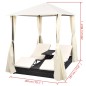vidaXL Doppel-Sonnenliege mit Vorhang Poly Rattan Schwarz vidaXL Doppel-Sonnenliege mit Vorhang Poly Rattan Schwarz