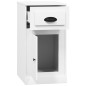 vidaXL Beistellschrank mit Schublade Weiß 40x50x75 cm Holzwerkstoff vidaXL Beistellschrank mit Schublade Weiß 40x50x75 cm Holzwerkstoff