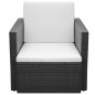 Gartenstuhl mit Polstern und Kissen Poly Rattan Schwarz Gartenstuhl mit Polstern und Kissen Poly Rattan Schwarz