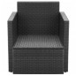 Gartenstuhl mit Polstern und Kissen Poly Rattan Schwarz Gartenstuhl mit Polstern und Kissen Poly Rattan Schwarz