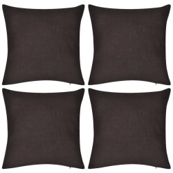 4 Braun Kissenbezüge Baumwolle 50 x 50 cm
