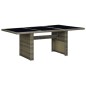 vidaXL Gartentisch Braun Poly Rattan und Hartglas vidaXL Gartentisch Braun Poly Rattan und Hartglas
