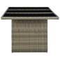 vidaXL Gartentisch Braun Poly Rattan und Hartglas vidaXL Gartentisch Braun Poly Rattan und Hartglas