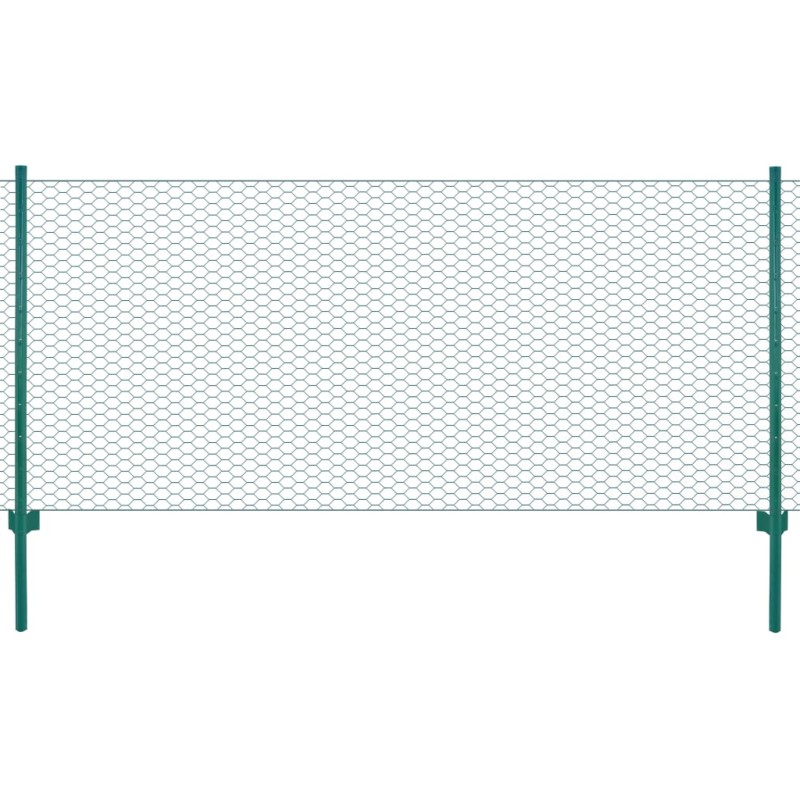 vidaXL Maschendrahtzaun mit Pfosten Stahl 25 x 0,75 m Grün vidaXL Maschendrahtzaun mit Pfosten Stahl 25 x 0,75 m Grün