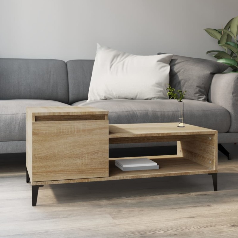 vidaXL Couchtisch Sonoma-Eiche 100x50x45 cm Holzwerkstoff vidaXL Couchtisch Sonoma-Eiche 100x50x45 cm Holzwerkstoff