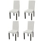vidaXL Stretch-Stuhlhussen Gerade 4 Stk. Creme vidaXL Stretch-Stuhlhussen Gerade 4 Stk. Creme