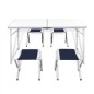 Campingtisch mit 4 Klappstühlen höhenverstellbar Aluminium 120 x 60 cm Campingtisch mit 4 Klappstühlen höhenverstellbar Aluminium 120 x 60 cm