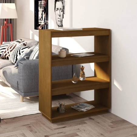 vidaXL Bücherregal/Raumteiler Honigbraun 80x35x103 cm Massivholz Kiefer