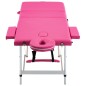 vidaXL Massageliege Klappbar 3-Zonen mit Aluminiumgestell Rosa vidaXL Massageliege Klappbar 3-Zonen mit Aluminiumgestell Rosa