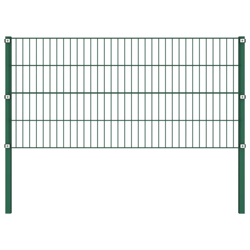 vidaXL Zaunfeld mit Pfosten Eisen 1,7 x 0,8 m Grün vidaXL Zaunfeld mit Pfosten Eisen 1,7 x 0,8 m Grün