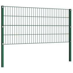vidaXL Zaunfeld mit Pfosten Eisen 1,7 x 0,8 m Grün
