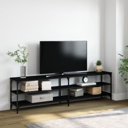 vidaXL TV-Schrank Schwarz 180x30x50 cm Holzwerkstoff und Metall
